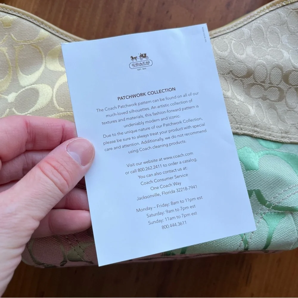 Coach Pastel Patchwork Shoulder Bag in Yellow, Pink, Mint & Light Brown/Cream - Picture 12 of 16